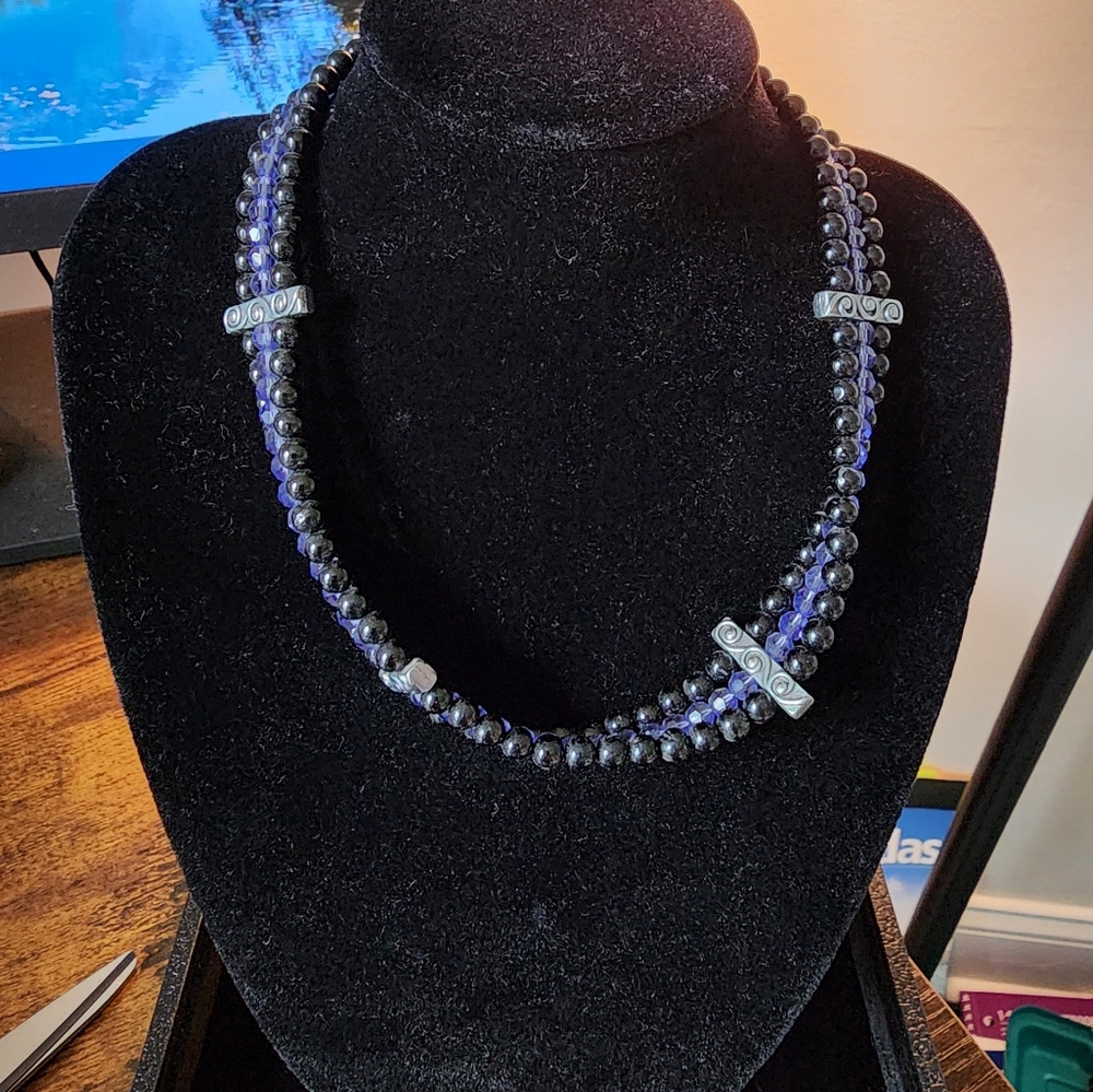 Handmade Tanzanite and Black Tourmaline Choker